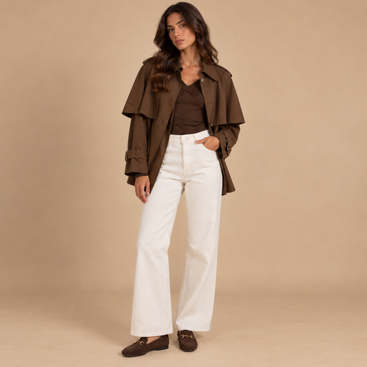 Giacca trench con mantellina Lumina