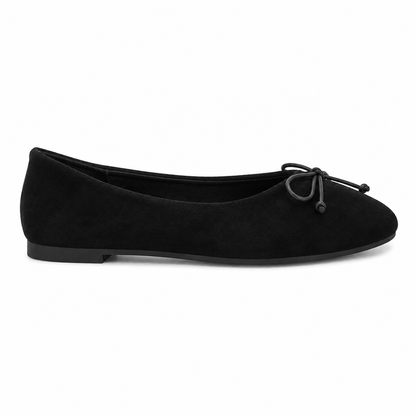 Ballerine in effetto suede con fiocchetto