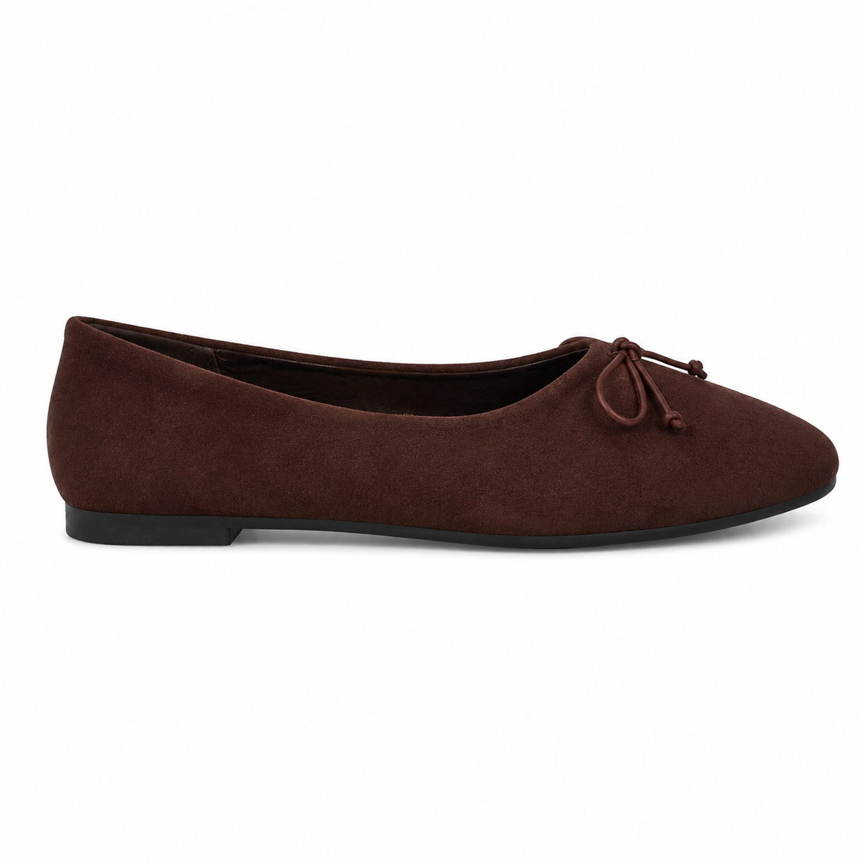 Ballerine in effetto suede con fiocchetto