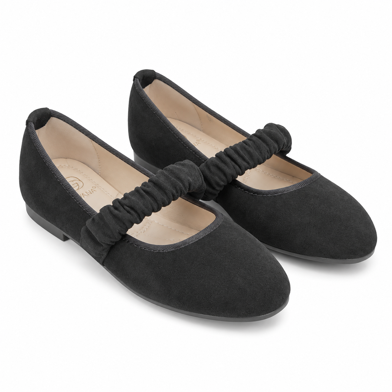Ballerina Mary Jane con Cinturino Arricciato