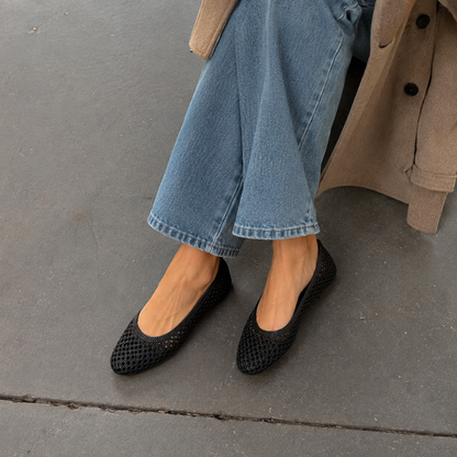 Ballerine traforate effetto rete
