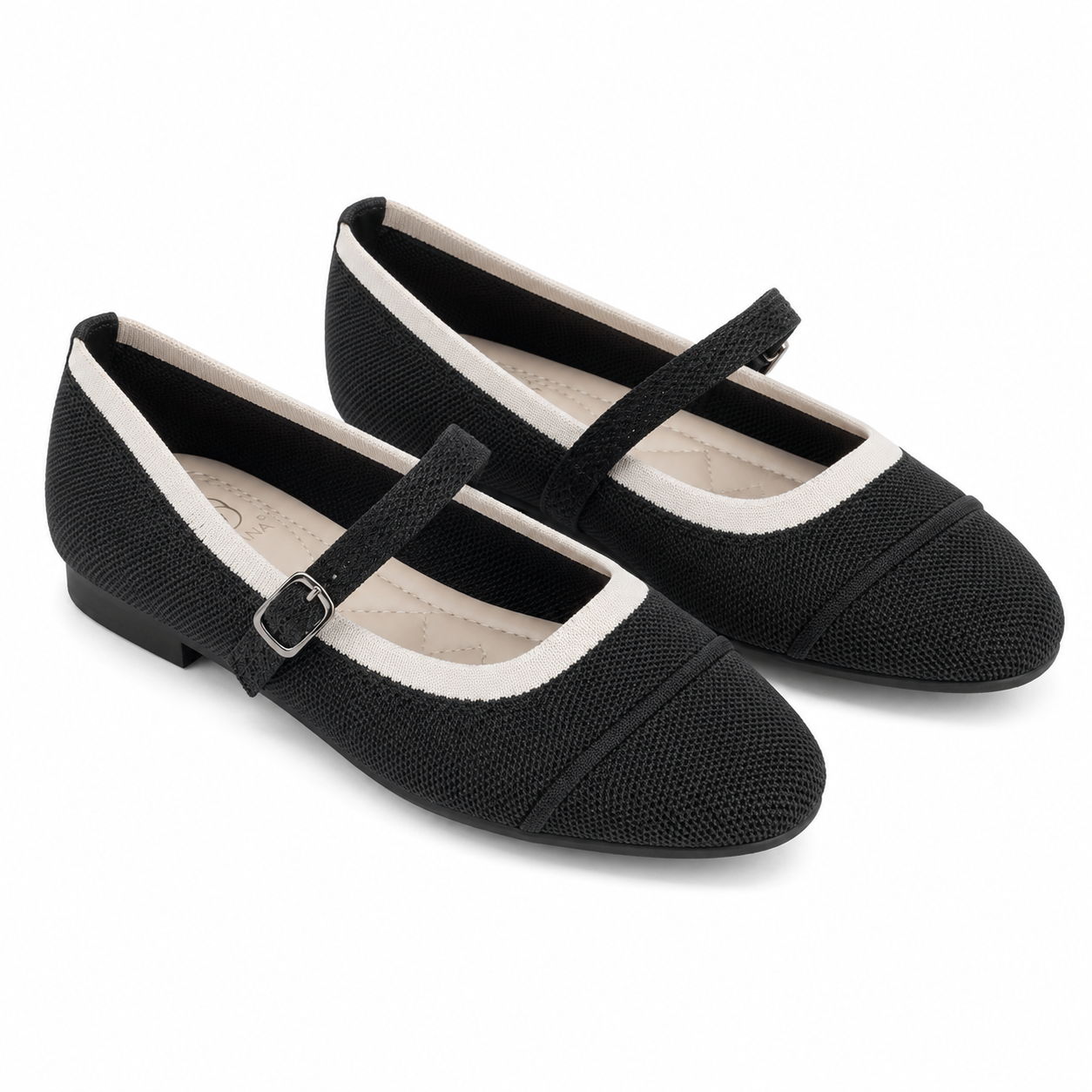 Ballerina Mary Jane in Maglia con Cinturino