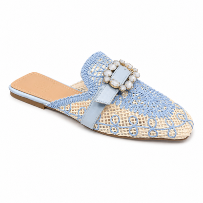 Sabot Donna Traforato con Fibbia Gioiello