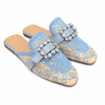 Sabot Donna Traforato con Fibbia Gioiello