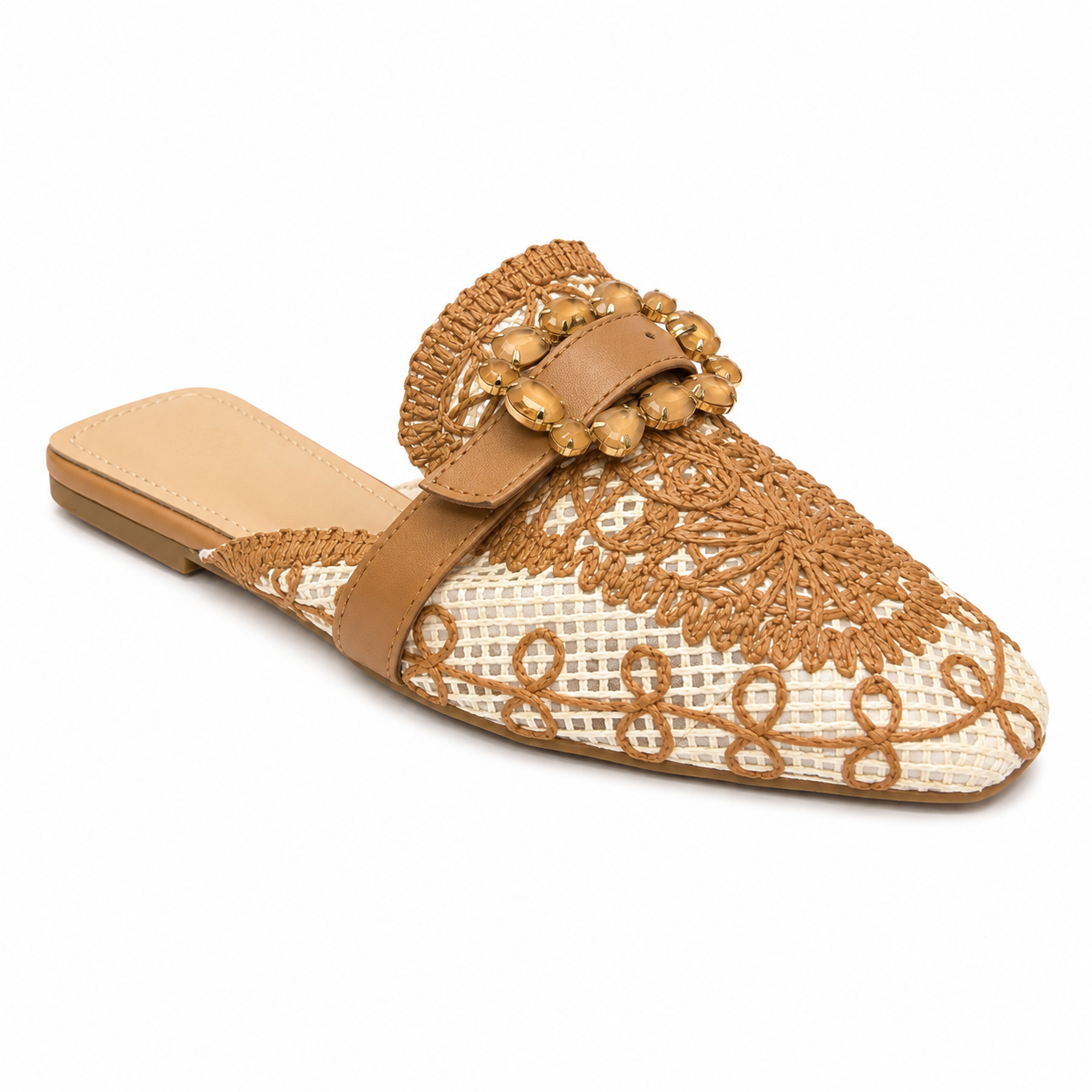 Sabot Donna Traforato con Fibbia Gioiello