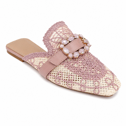 Sabot Donna Traforato con Fibbia Gioiello
