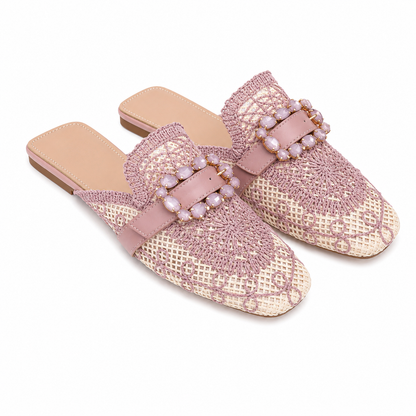 Sabot Donna Traforato con Fibbia Gioiello