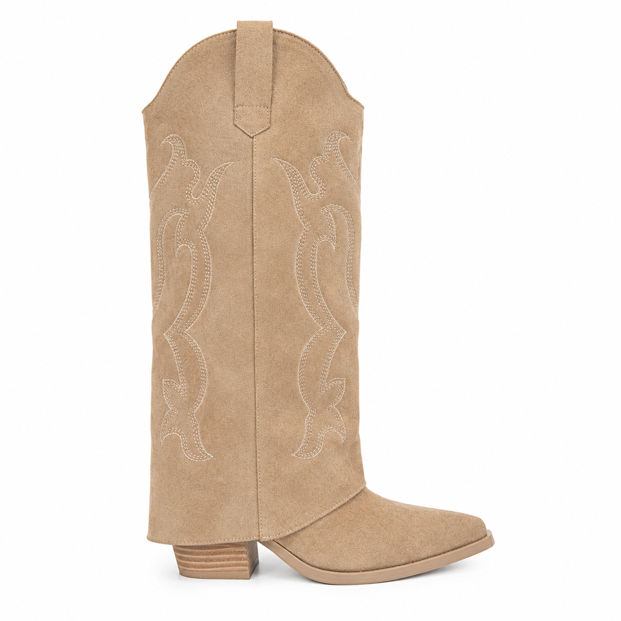 Stivale Camperos Alto con Gambale Layered – Moka e khaki
