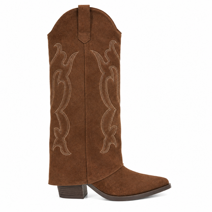 Stivale Camperos Alto con Gambale Layered – Moka e khaki