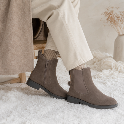 Stivaletti Chelsea Suede Donna con Elastico e Zip