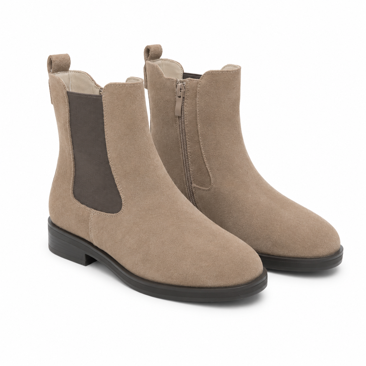 Stivaletti Chelsea Suede Donna con Elastico e Zip