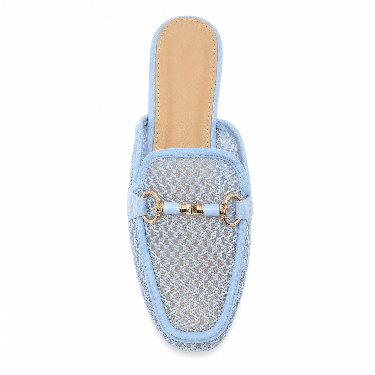 Sabot Donna Traforato Azzurro con Morsetto Decorativo