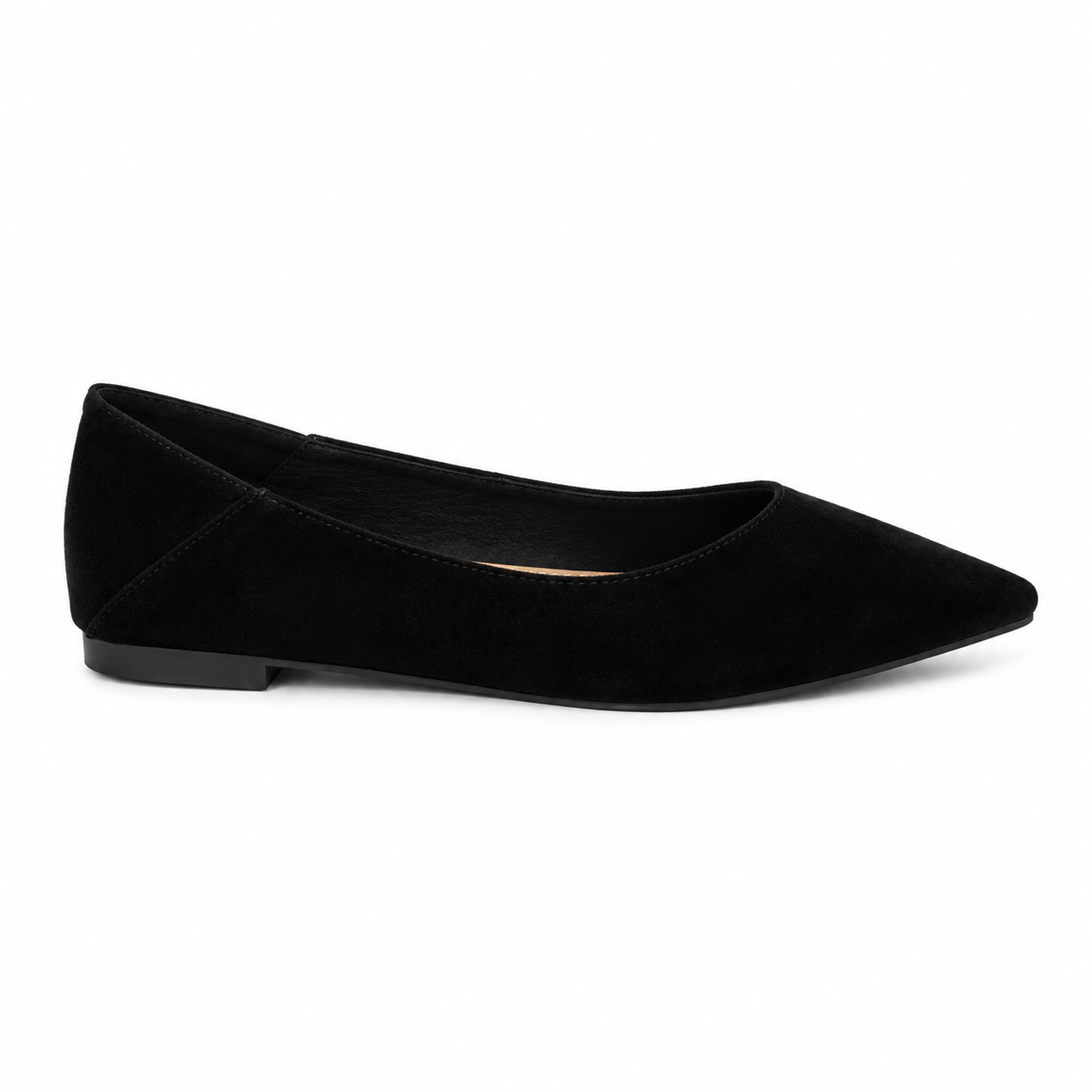 Ballerina Donna a Punta Effetto Camoscio – Nero, Verde Salvia e Rosa