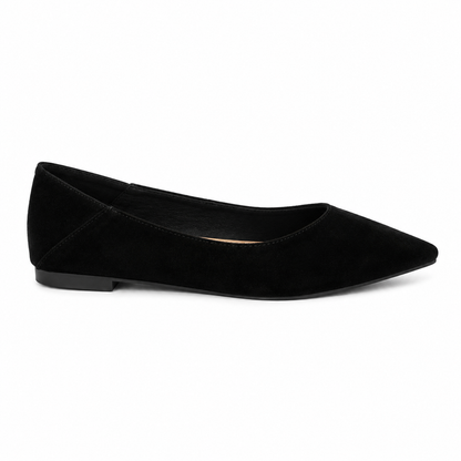 Ballerina Donna a Punta Effetto Camoscio – Nero, Verde Salvia e Rosa