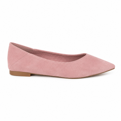 Ballerina Donna a Punta Effetto Camoscio – Nero, Verde Salvia e Rosa