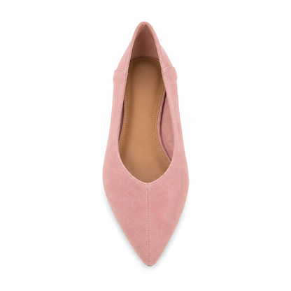 Ballerina Donna a Punta Effetto Camoscio – Nero, Verde Salvia e Rosa