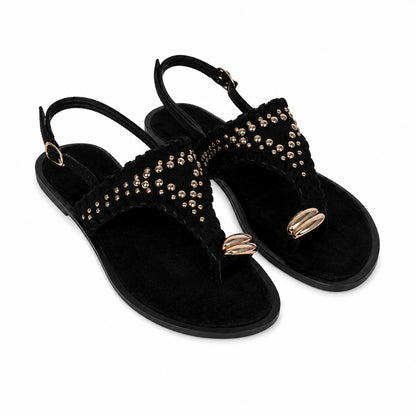 Sandalo Infradito Gioiello Donna Nero
