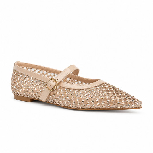 Ballerine Mesh Gioiello con Cinturino