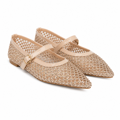 Ballerine Mesh Gioiello con Cinturino