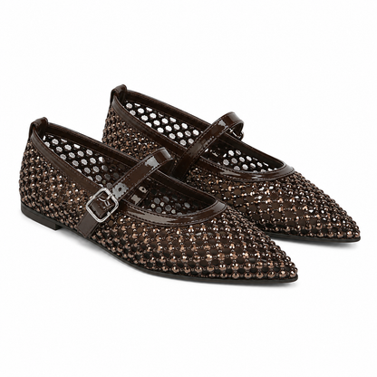 Ballerine Mesh Gioiello con Cinturino