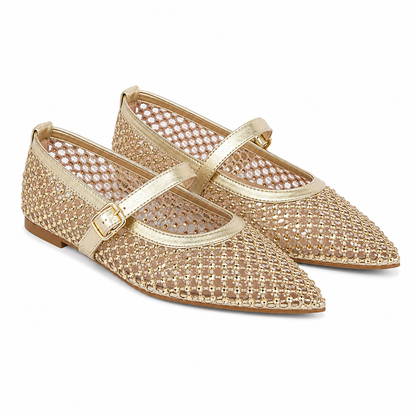 Ballerine Mesh Gioiello con Cinturino