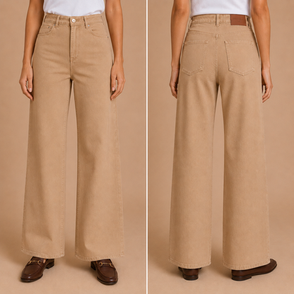 Jeans Donna Wide Leg Cammello Mimì-Muà