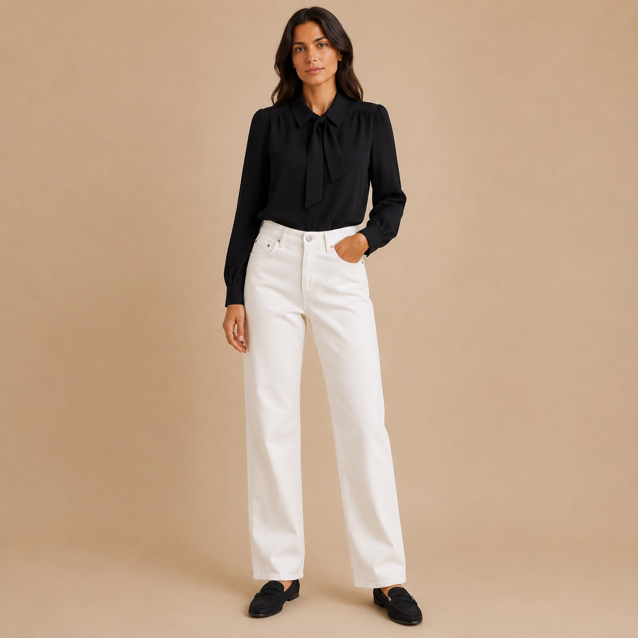 Jeans Donna Bianco Wide Leg Mimi-Mua