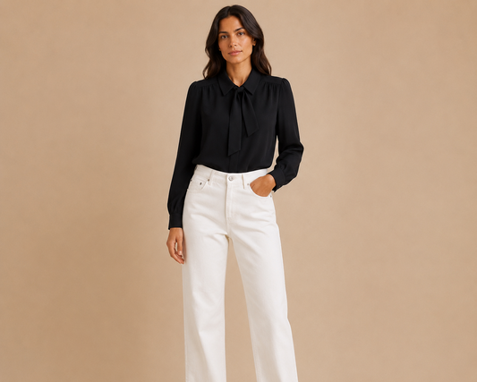 Jeans Donna Bianco Wide Leg Mimi-Mua