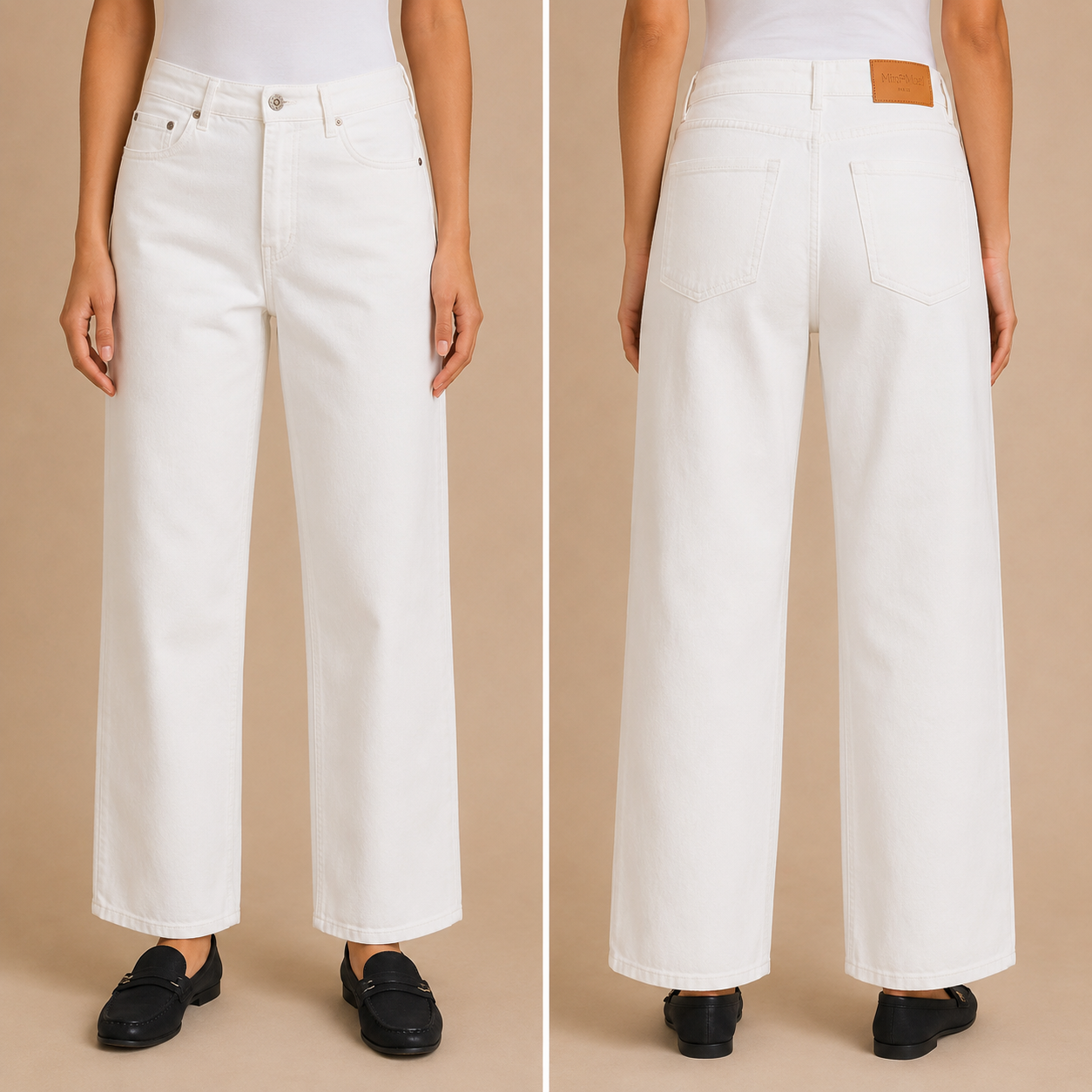 Jeans Donna Bianco Wide Leg Mimi-Mua