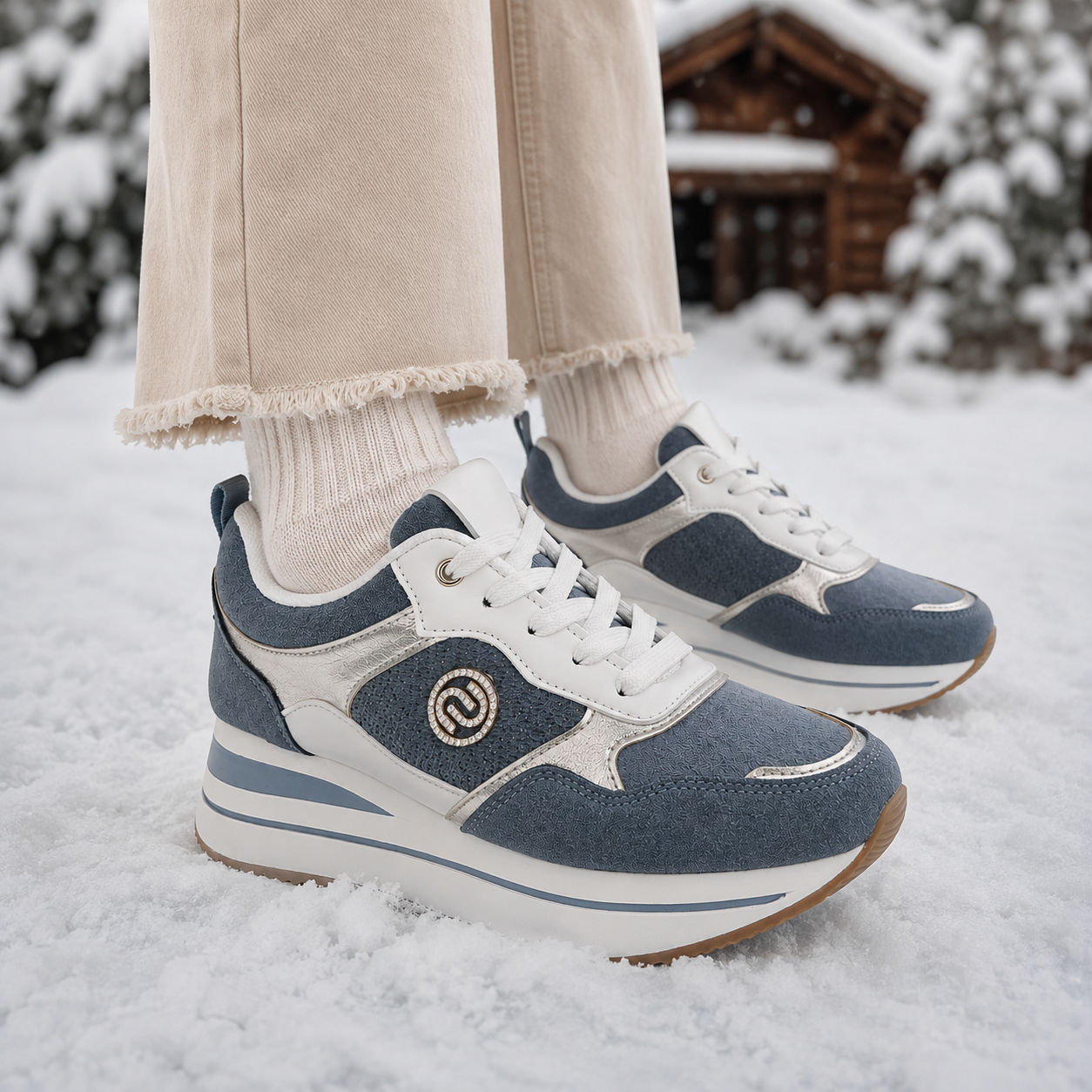 Sneakers Platform Donna con Dettagli
