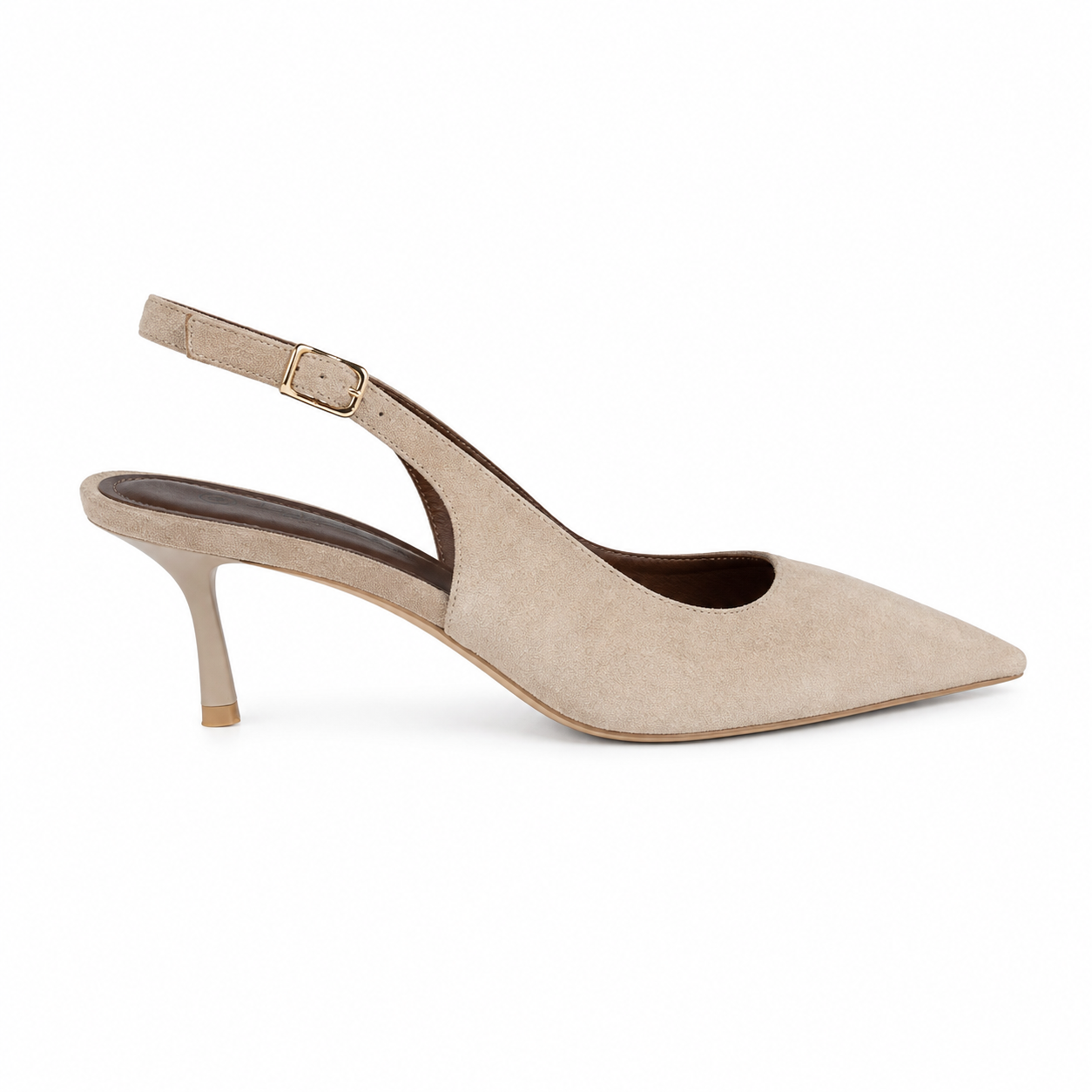 Slingback effetto scamosciato con tacco