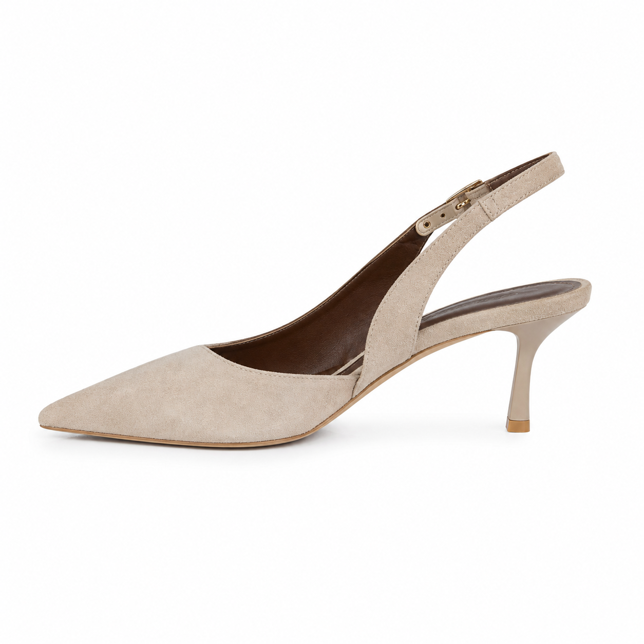 Slingback effetto scamosciato con tacco