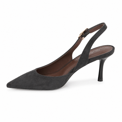 Slingback effetto scamosciato con tacco