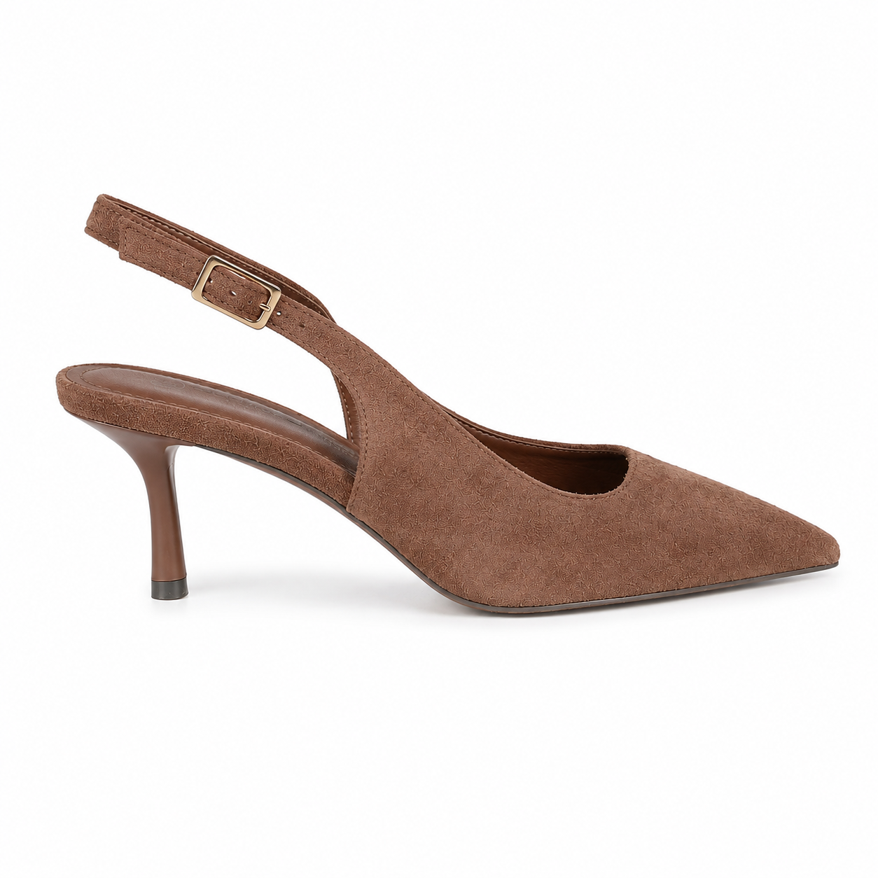Slingback effetto scamosciato con tacco
