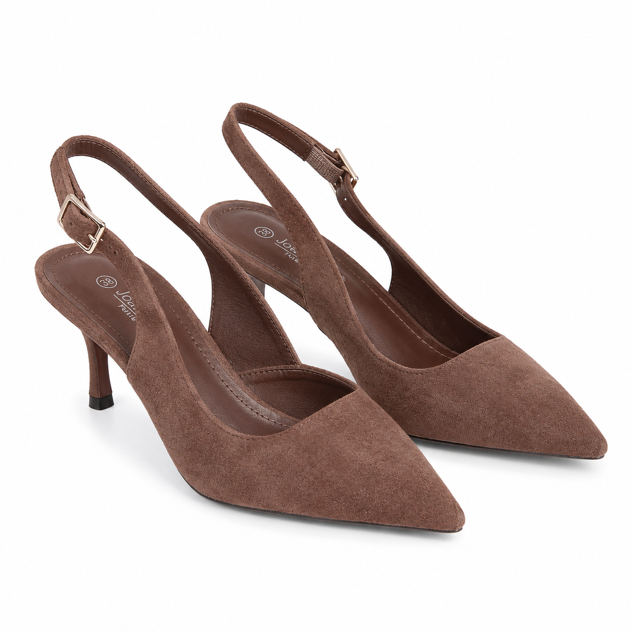 Slingback effetto scamosciato con tacco