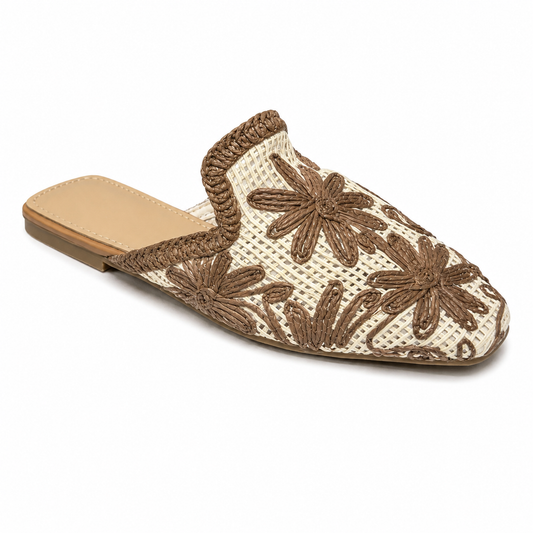 Sabot Donna Traforato con Ricamo Floreale