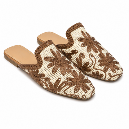 Sabot Donna Traforato con Ricamo Floreale
