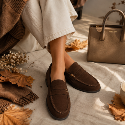 College-Loafer in Velourslederoptik