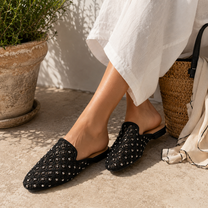 Sabot Donna Traforato con Strass