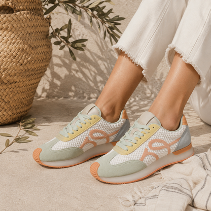 Sneakers Donna in Mesh con Dettagli Pastello