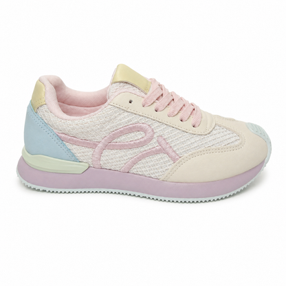 Sneakers Donna in Mesh con Dettagli Pastello
