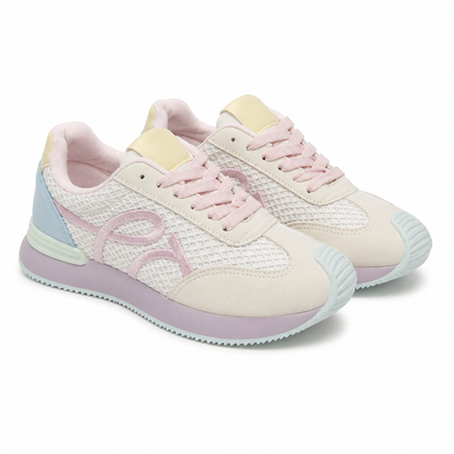 Sneakers Donna in Mesh con Dettagli Pastello