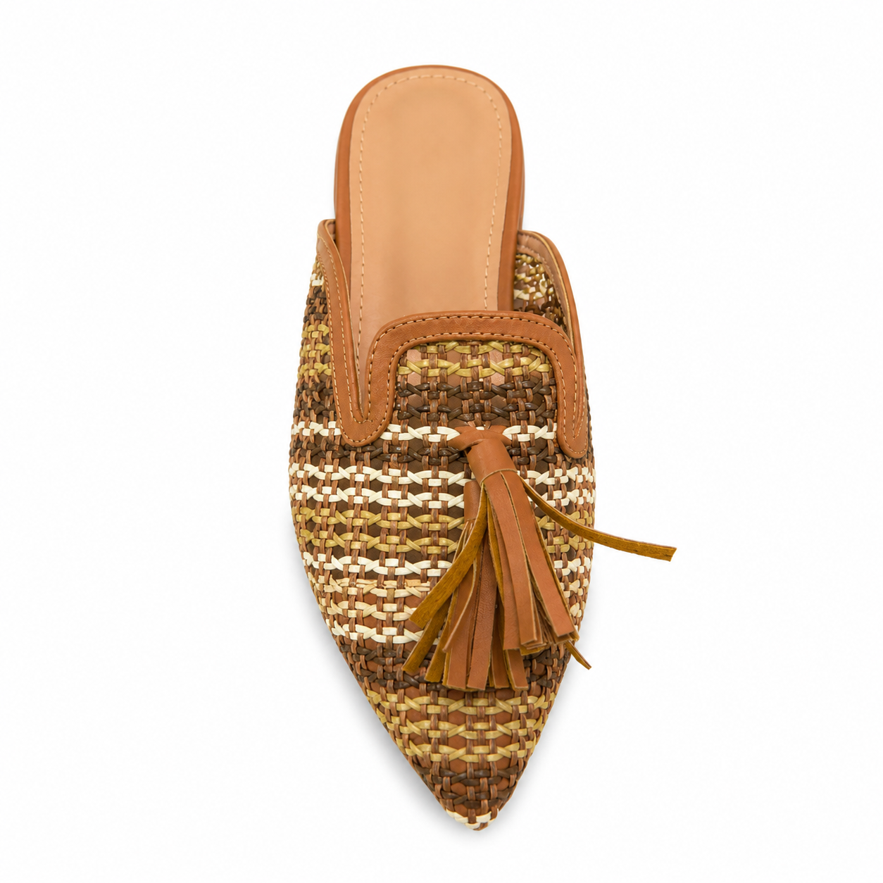 Sabot Donna Intrecciato con Nappine Decorativa