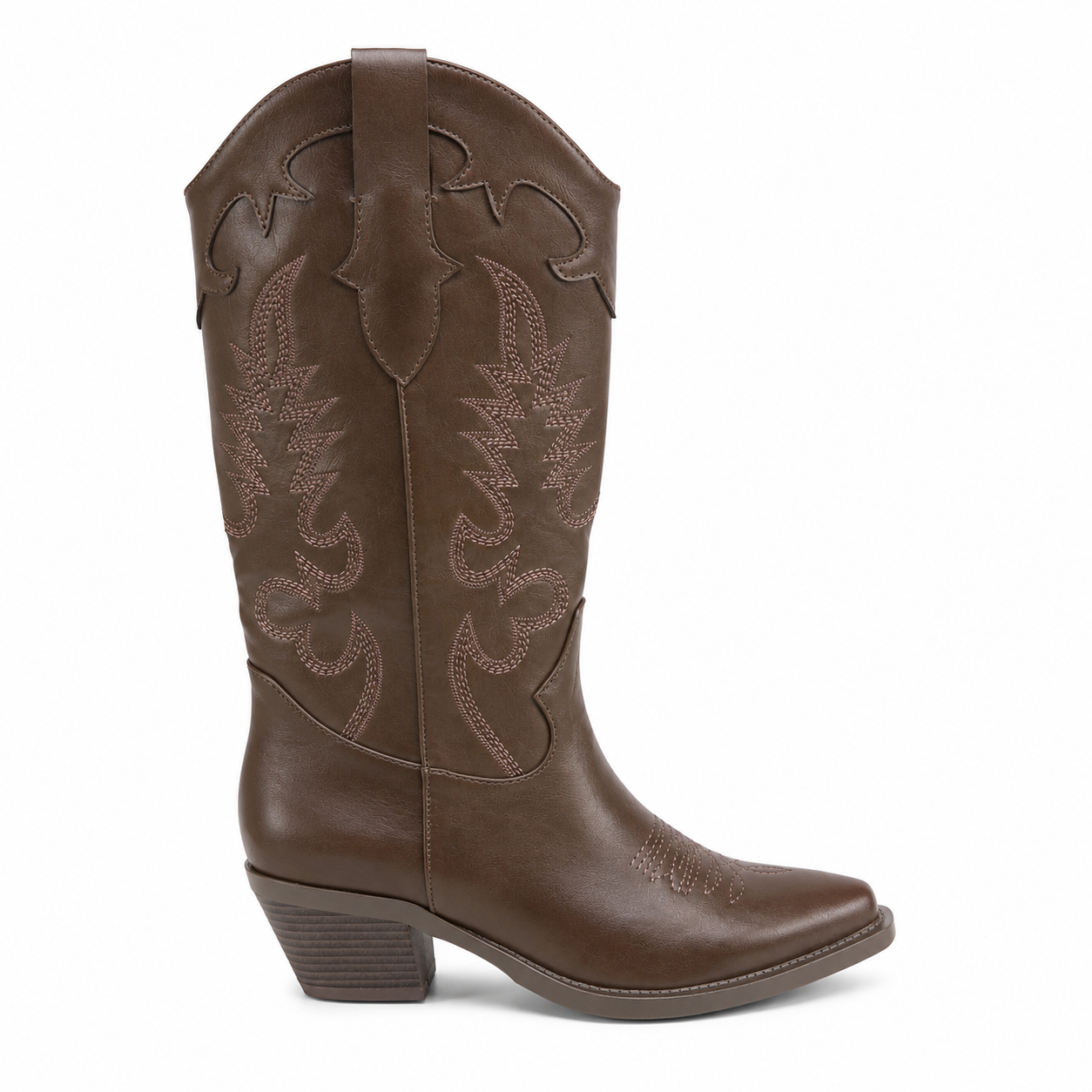 Stivale Camperos con Ricami Western – Nero e Marrone
