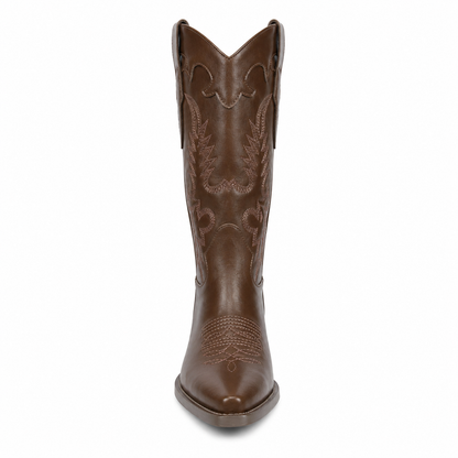 Stivale Camperos con Ricami Western – Nero e Marrone