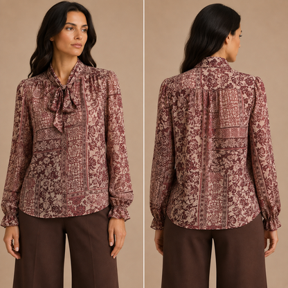 Camicia Donna Fantasia con Fiocco Mimì-Muà