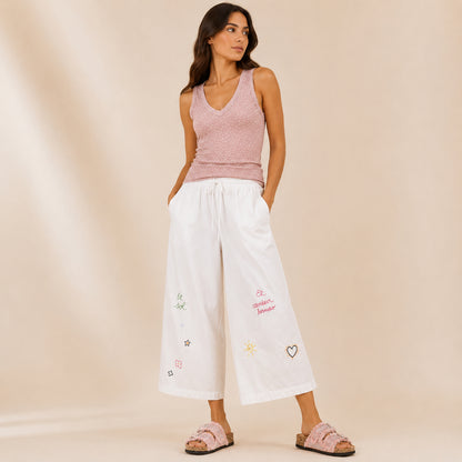 Pantalone Palazzo Donna Ricamato “Sol Playa”
