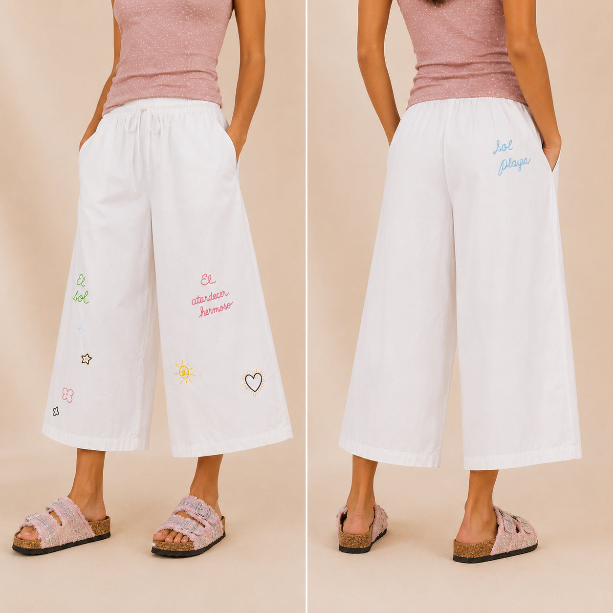 Pantalone Palazzo Donna Ricamato “Sol Playa”