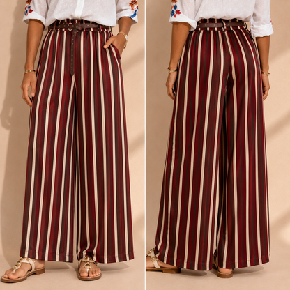 Pantalone Donna Palazzo a Righe in Viscosa