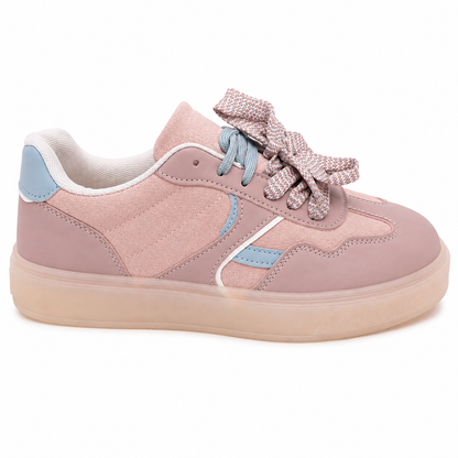 Sneakers Donna Rosa con Doppio Laccio